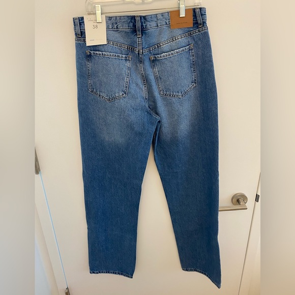 Bershka Tall High Waisted Dad Jeans in Medium Stone Size 6 NWT - Picture 4 of 6